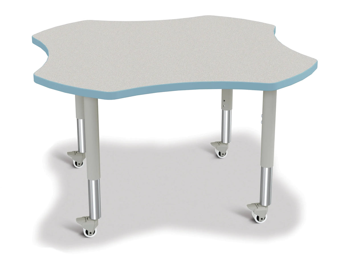 Berries® Four Leaf Activity Table, Mobile - Freckled Gray/Coastal Blue/Gray