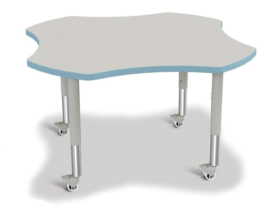 Berries® Four Leaf Activity Table, Mobile - Freckled Gray/Coastal Blue/Gray