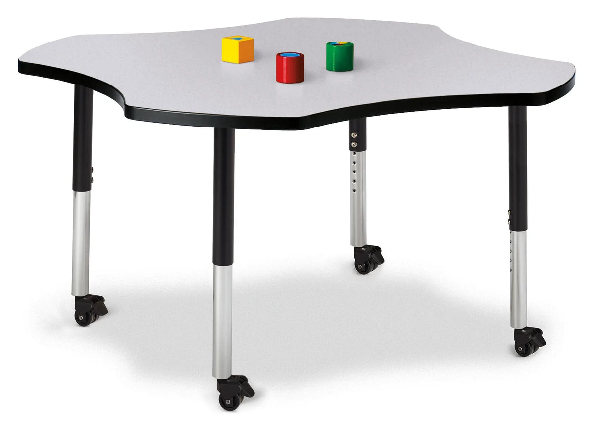 Berries® Four Leaf Activity Table, Mobile - Freckled Gray/Black/Black