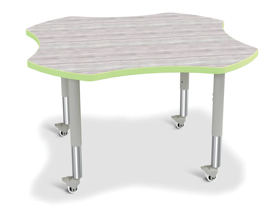 Berries® Four Leaf Activity Table - Mobile - Driftwood Gray/Key Lime/Gray