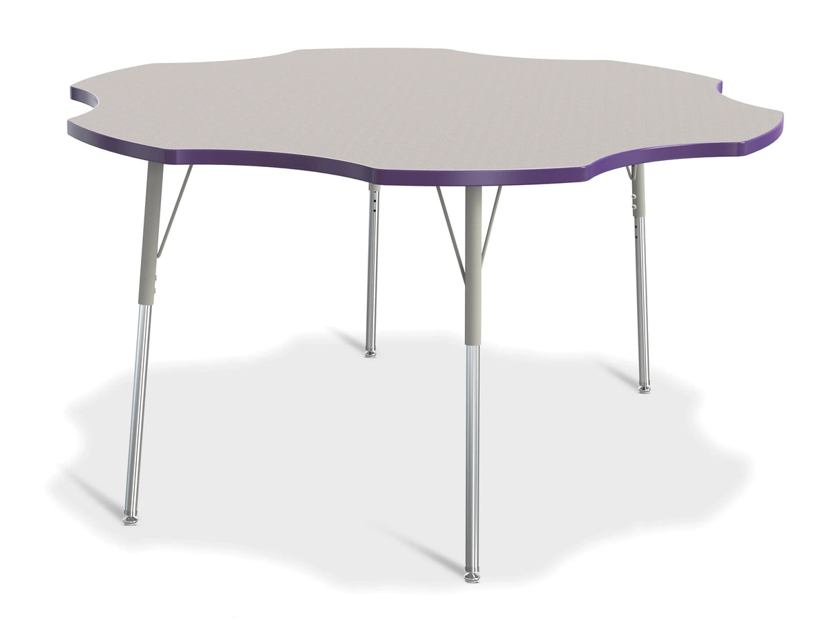 Berries® Six Leaf Activity Table - 60", A-height - Freckled Gray/Purple/Gray