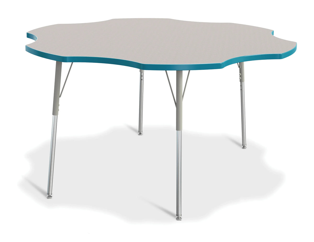 Berries® Six Leaf Activity Table - 60", A-height - Freckled Gray/Teal/Gray