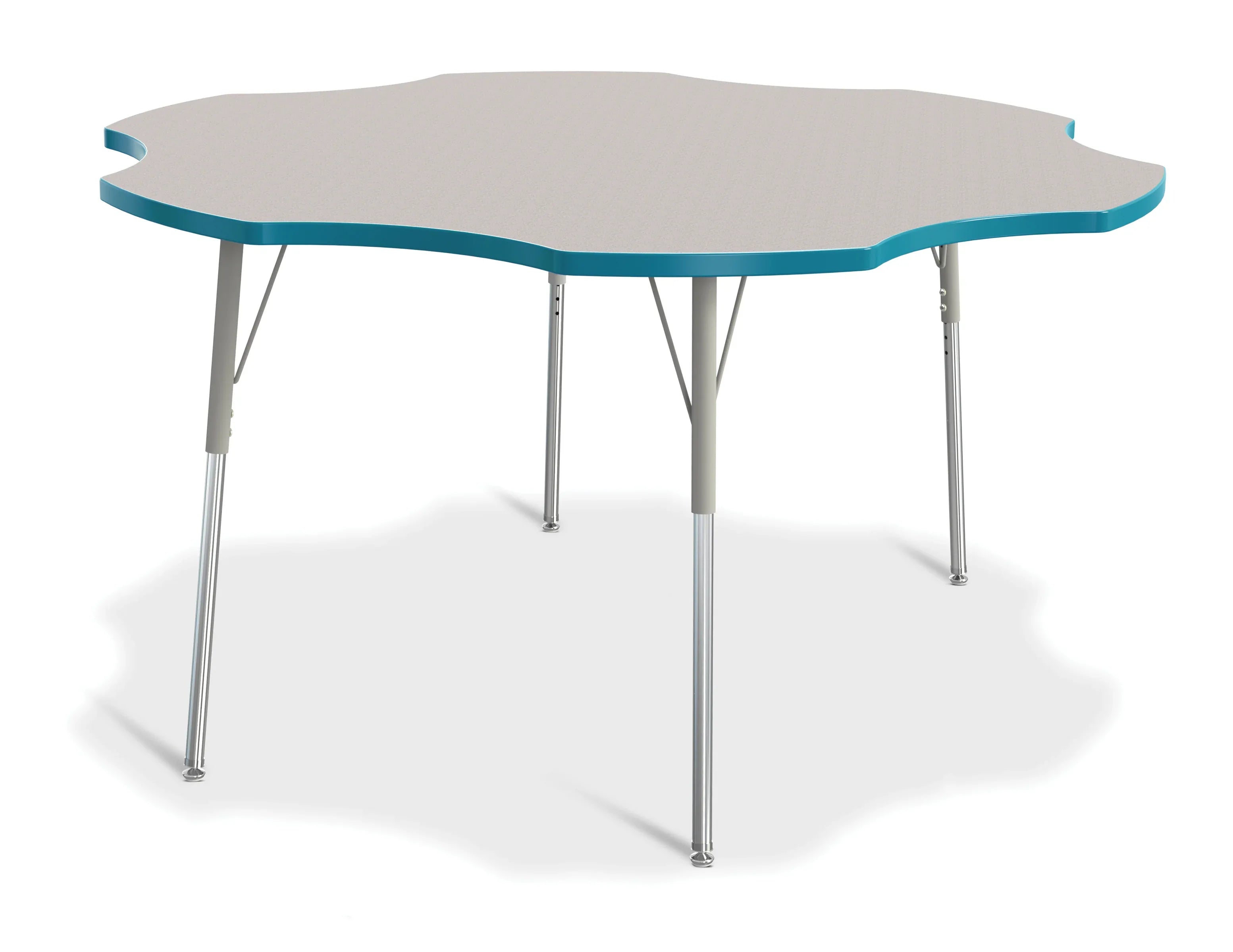 Berries® Six Leaf Activity Table - 60", A-height - Freckled Gray/Teal/Gray