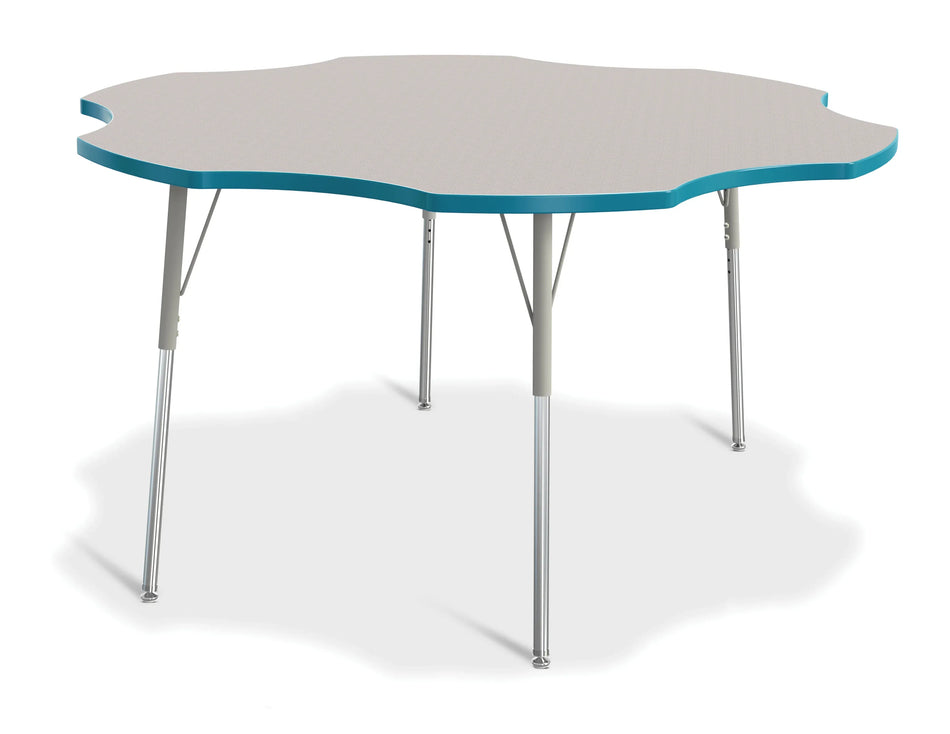 Berries® Six Leaf Activity Table - 60", A-height - Freckled Gray/Teal/Gray