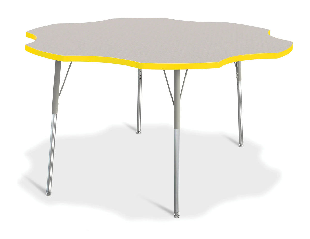 Berries® Six Leaf Activity Table - 60", A-height - Freckled Gray/Yellow/Gray