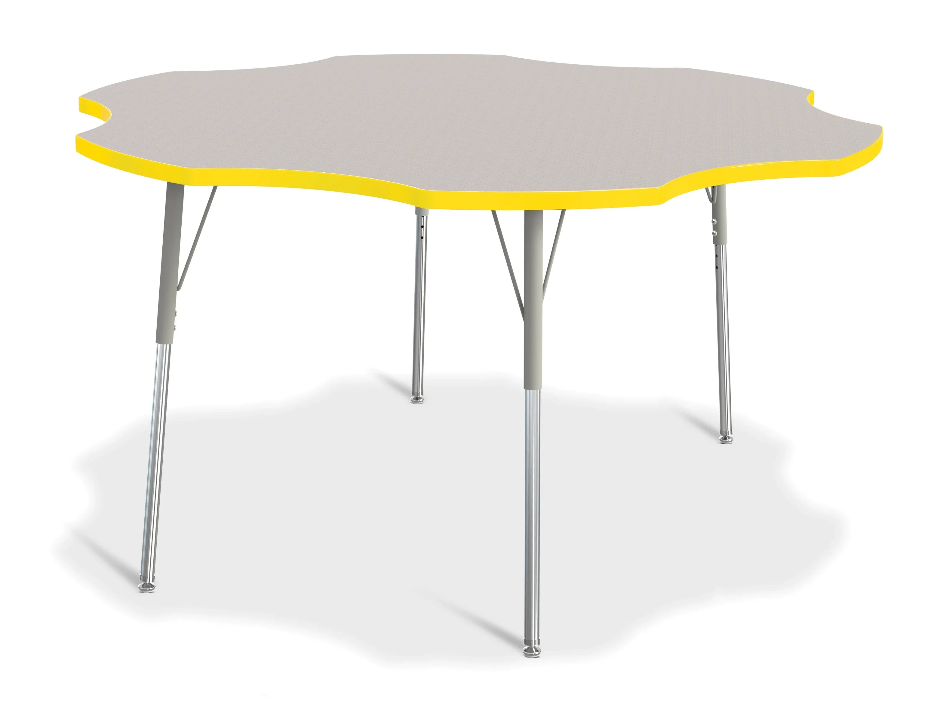 Berries® Six Leaf Activity Table - 60", A-height - Freckled Gray/Yellow/Gray