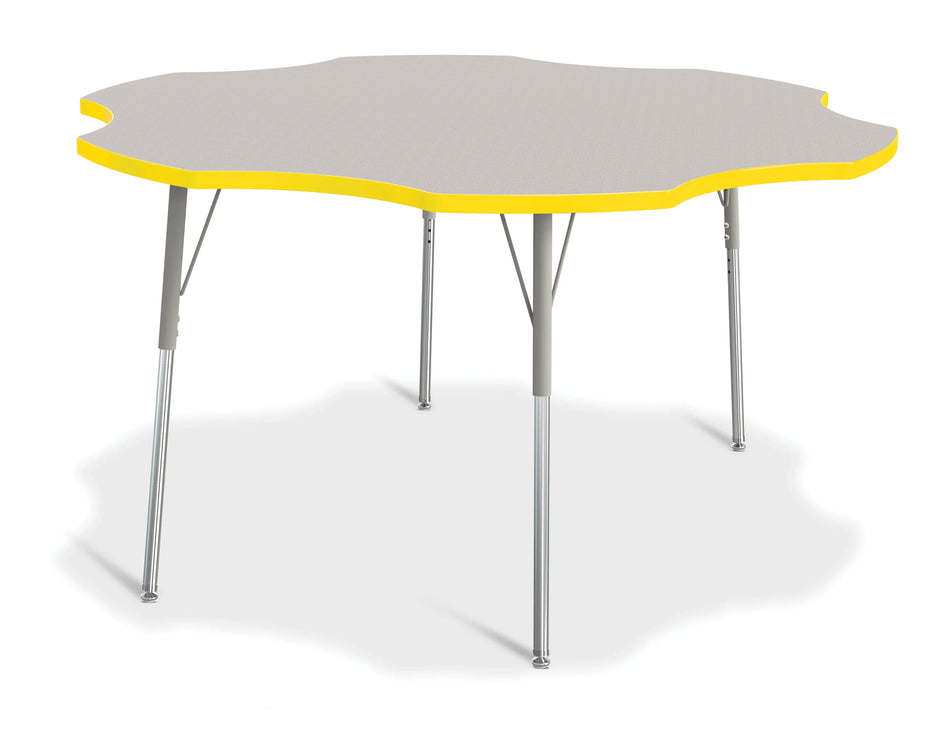 Berries® Six Leaf Activity Table - 60", A-height - Freckled Gray/Yellow/Gray