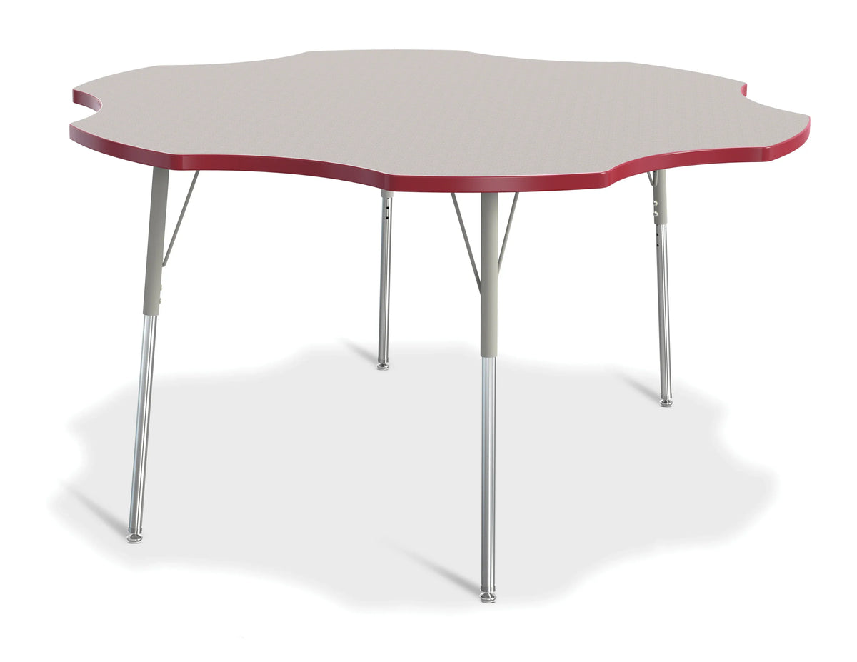Berries® Six Leaf Activity Table - 60", A-height - Freckled Gray/Red/Gray