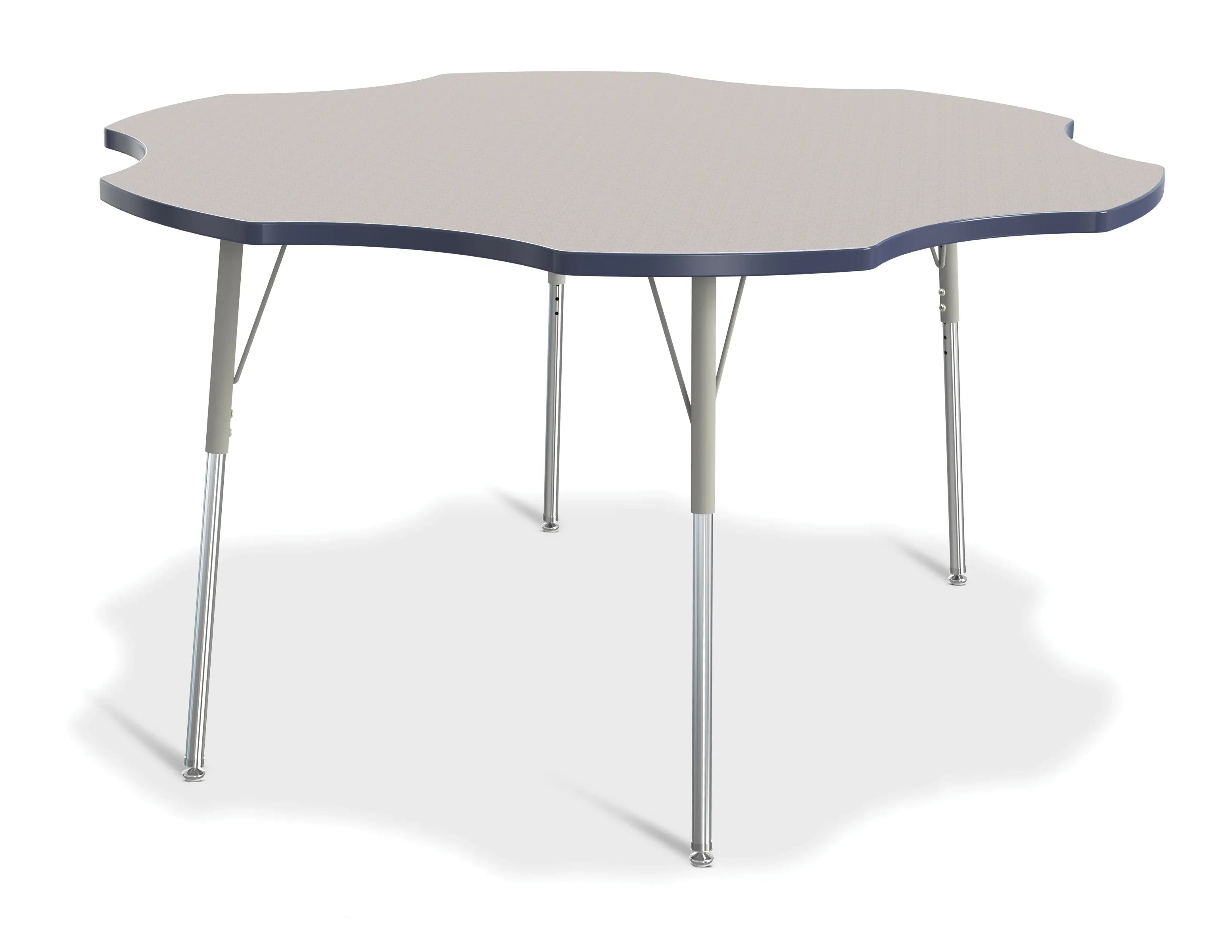 Berries® Six Leaf Activity Table - 60", A-height - Freckled Gray/Navy/Gray