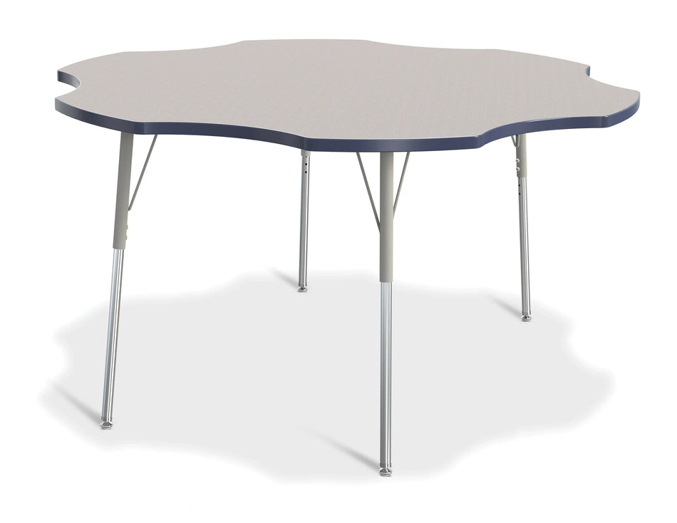 Berries® Six Leaf Activity Table - 60", A-height - Freckled Gray/Navy/Gray
