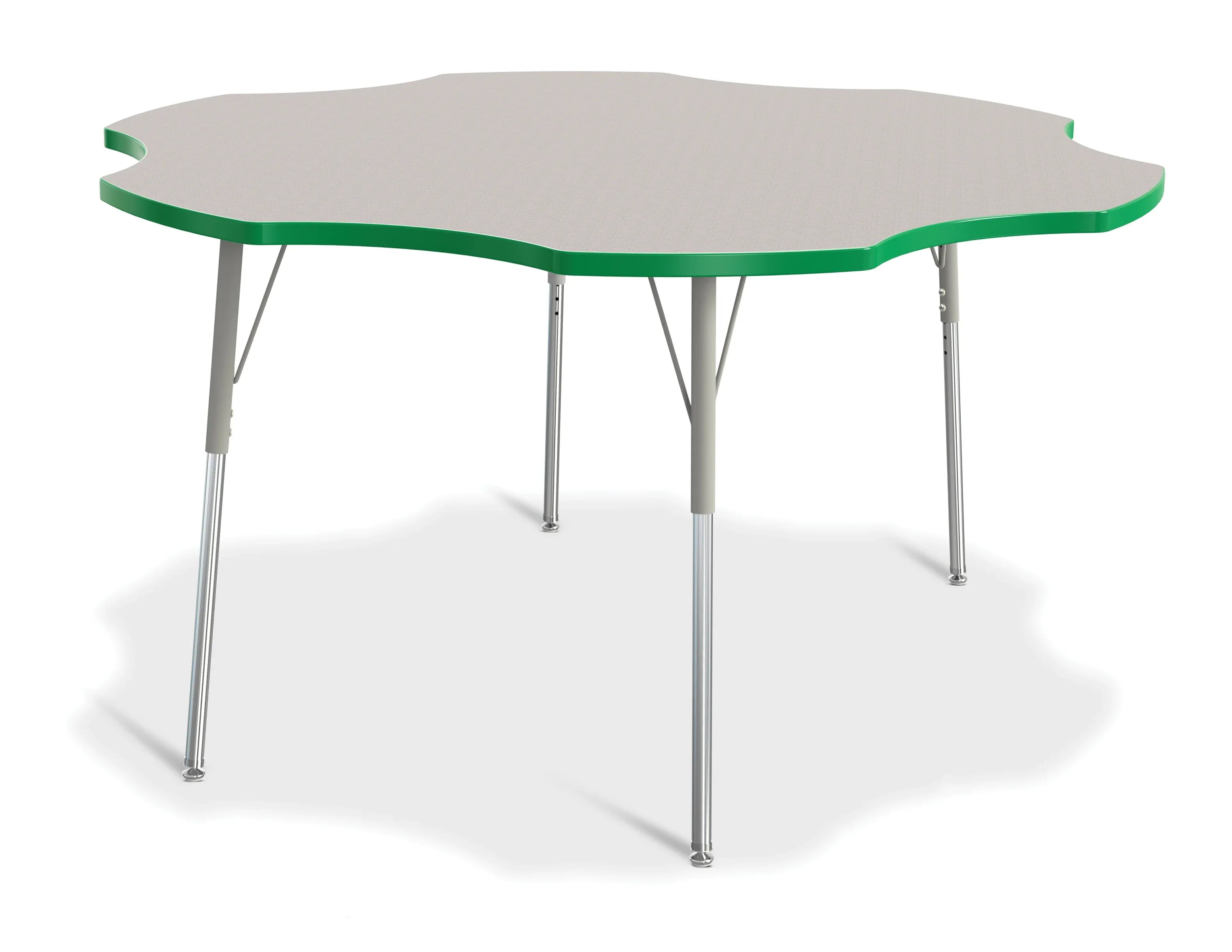 Berries® Six Leaf Activity Table - 60", A-height - Freckled Gray/Green/Gray