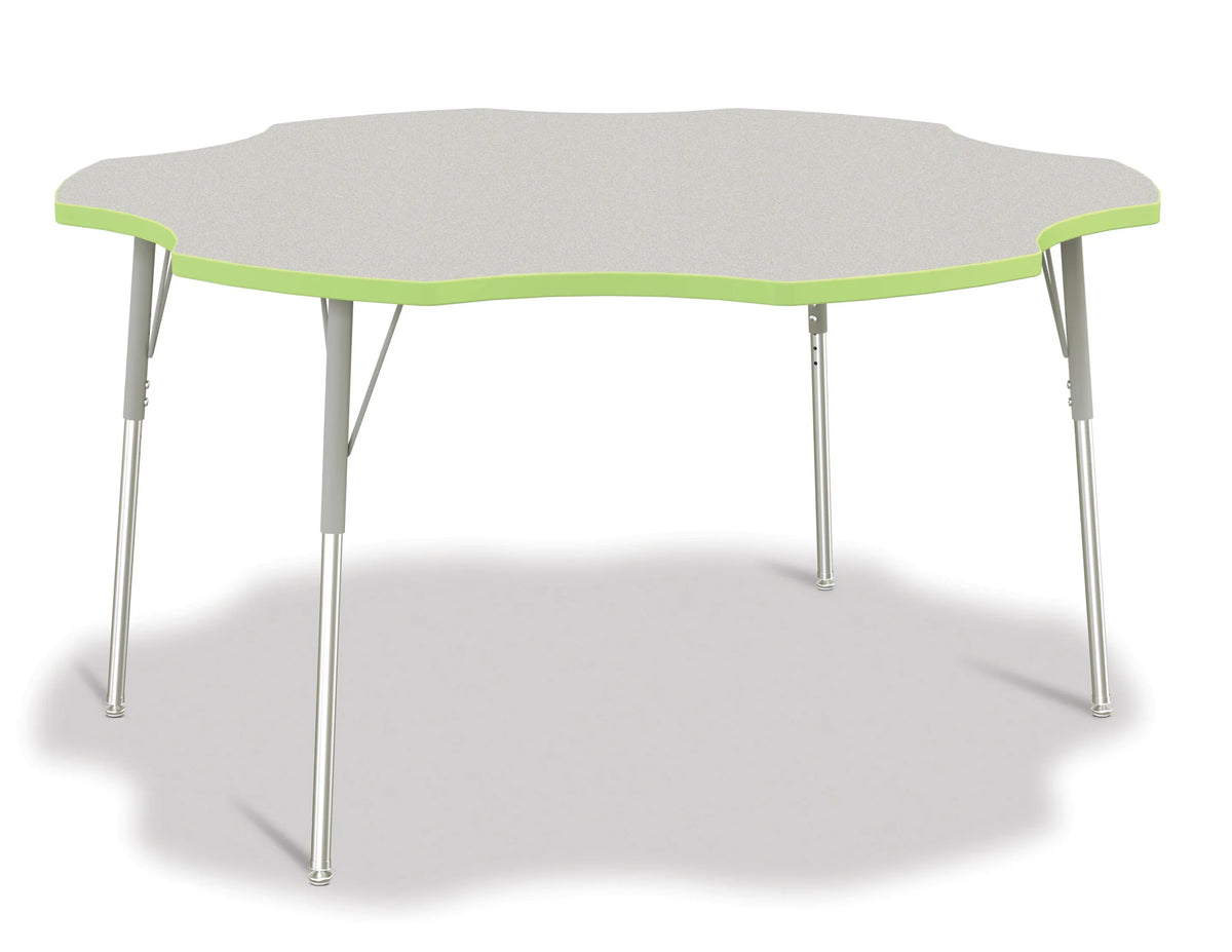 Berries® Six Leaf Activity Table - 60", A-height - Freckled Gray/Key Lime/Gray