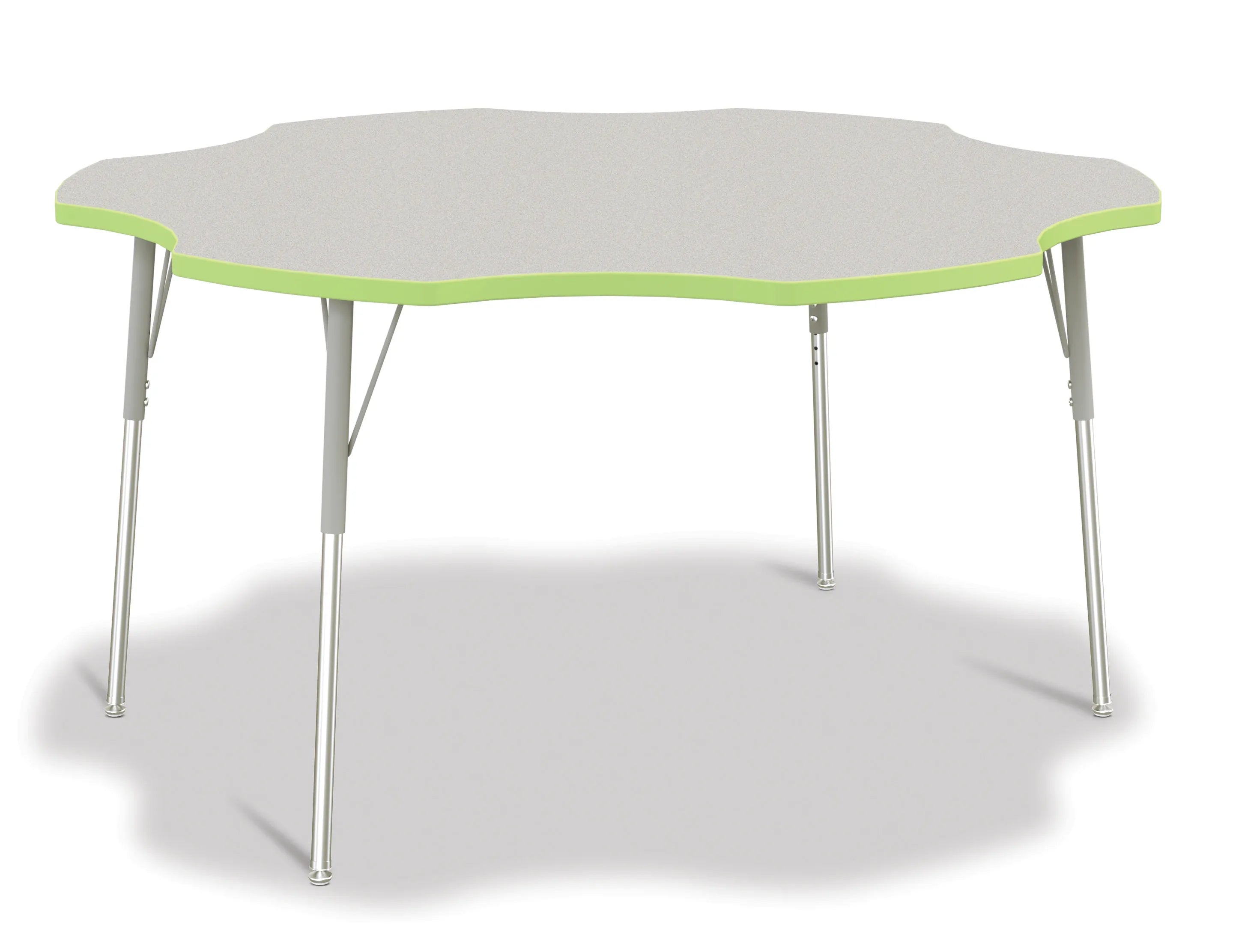 Berries® Six Leaf Activity Table - 60", A-height - Freckled Gray/Key Lime/Gray