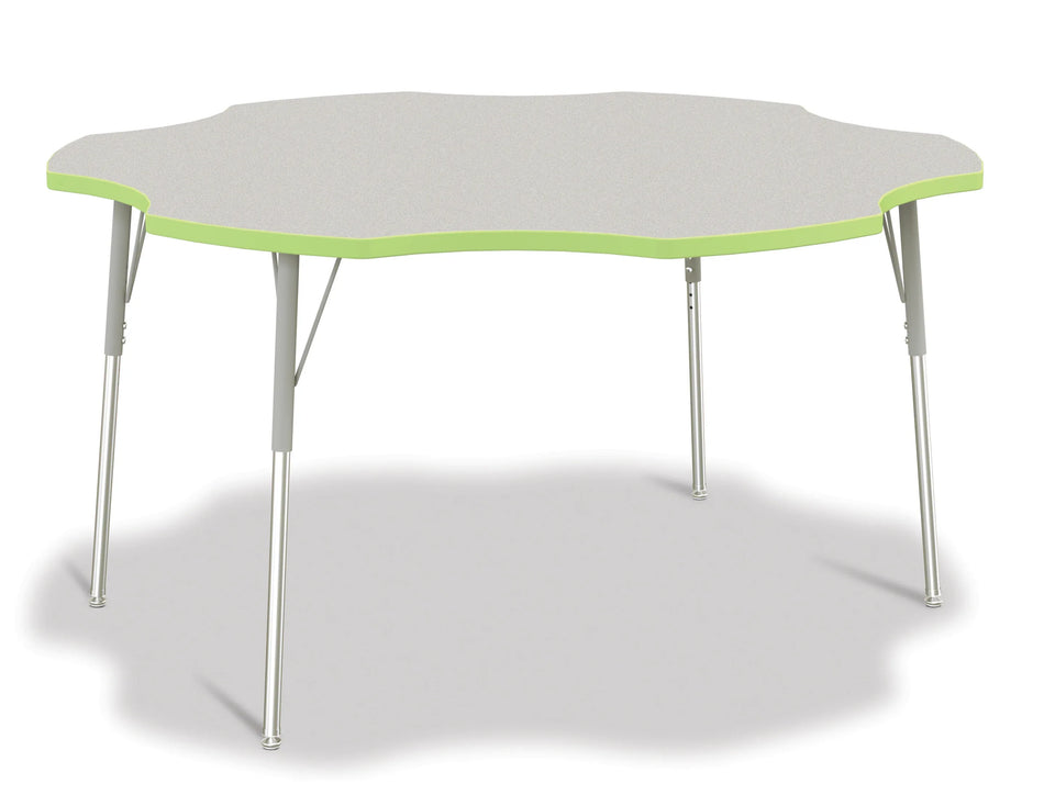 Berries® Six Leaf Activity Table - 60", A-height - Freckled Gray/Key Lime/Gray