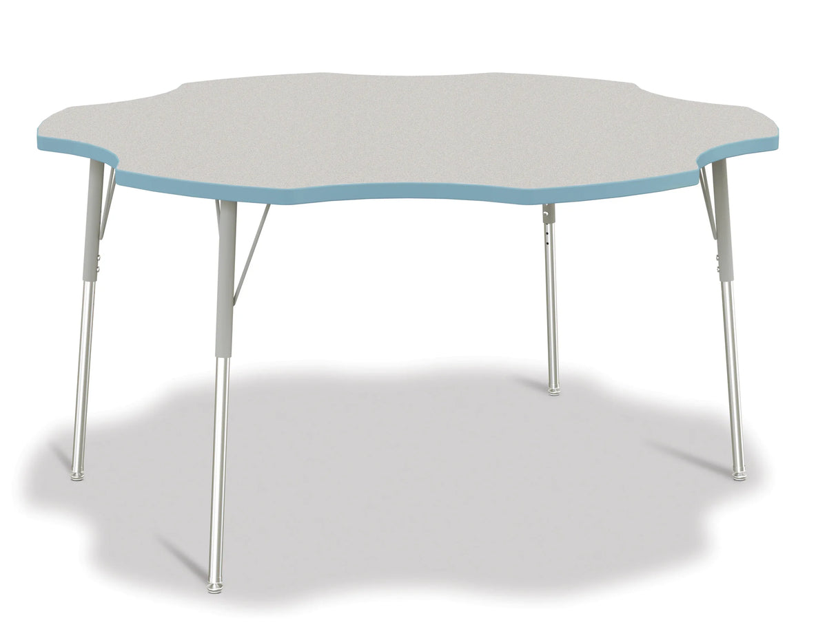 Berries® Six Leaf Activity Table - 60", A-height - Freckled Gray/Coastal Blue/Gray