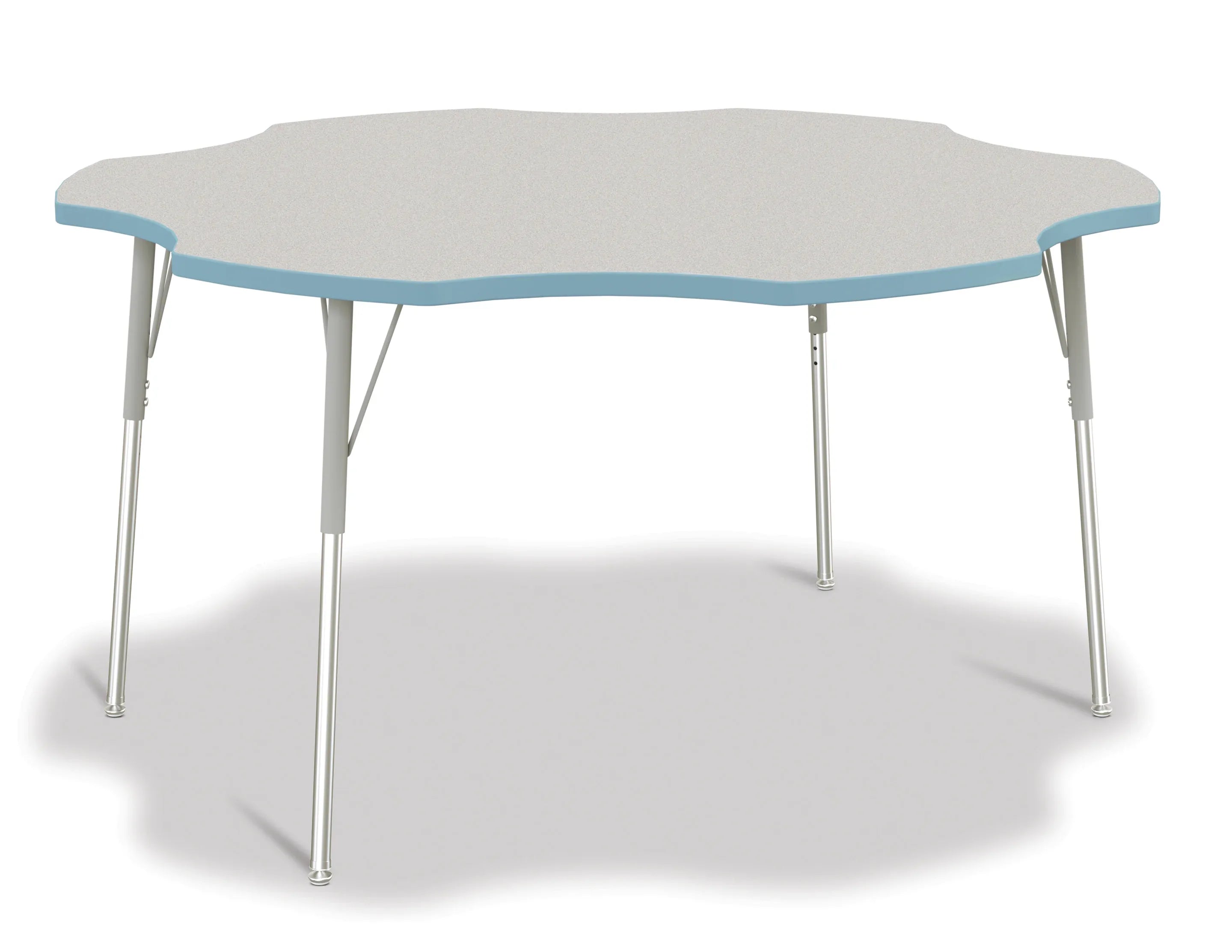 Berries® Six Leaf Activity Table - 60", A-height - Freckled Gray/Coastal Blue/Gray