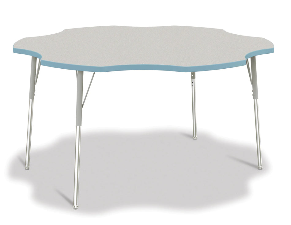 Berries® Six Leaf Activity Table - 60", A-height - Freckled Gray/Coastal Blue/Gray