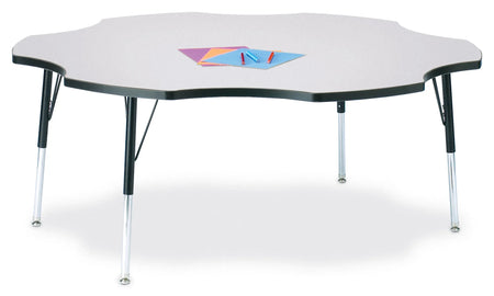 Berries® Six Leaf Activity Table - 60", A-height - Freckled Gray/Black/Black