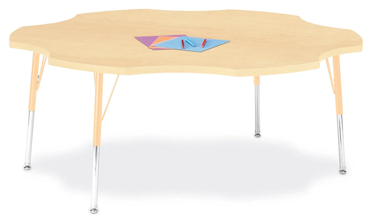 Berries® Six Leaf Activity Table - 60", A-height - Maple/Maple/Camel