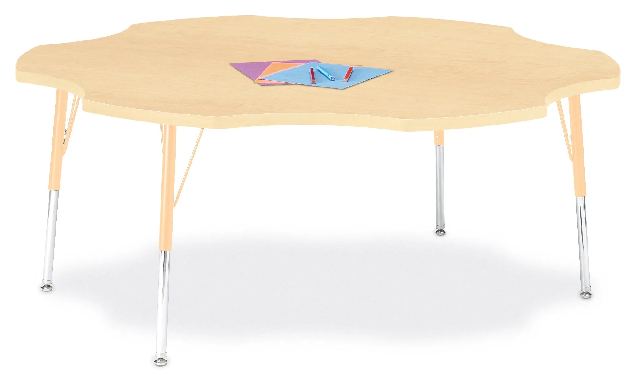 Berries® Six Leaf Activity Table - 60", A-height - Maple/Maple/Camel