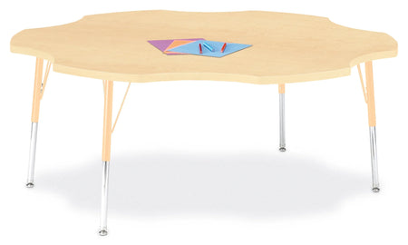 Berries® Six Leaf Activity Table - 60", A-height - Maple/Maple/Camel