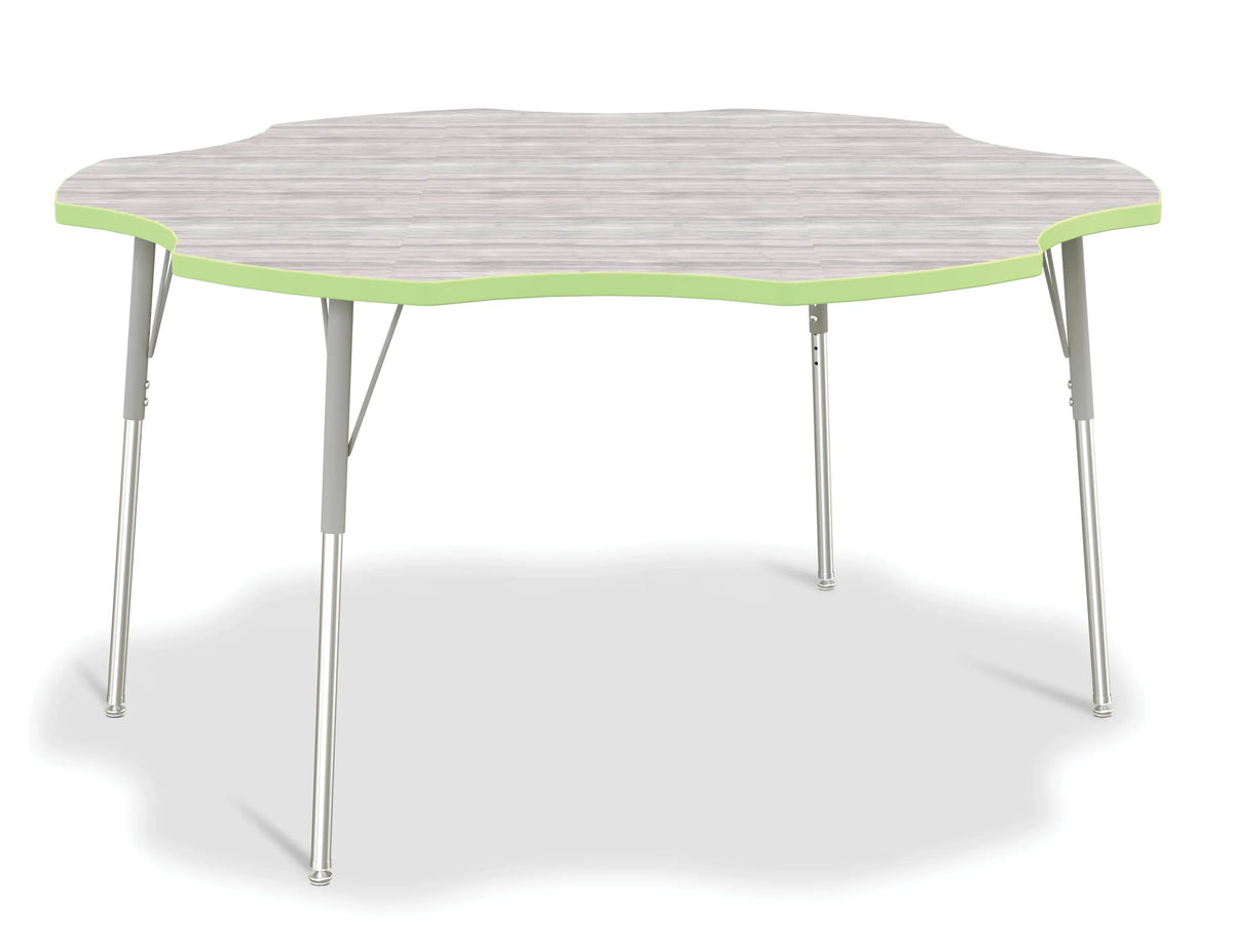 Berries® Six Leaf Activity Table - A-height - Driftwood Gray/Key Lime/Gray