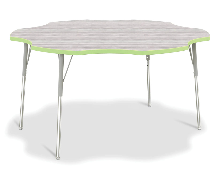 Berries® Six Leaf Activity Table - A-height - Driftwood Gray/Key Lime/Gray