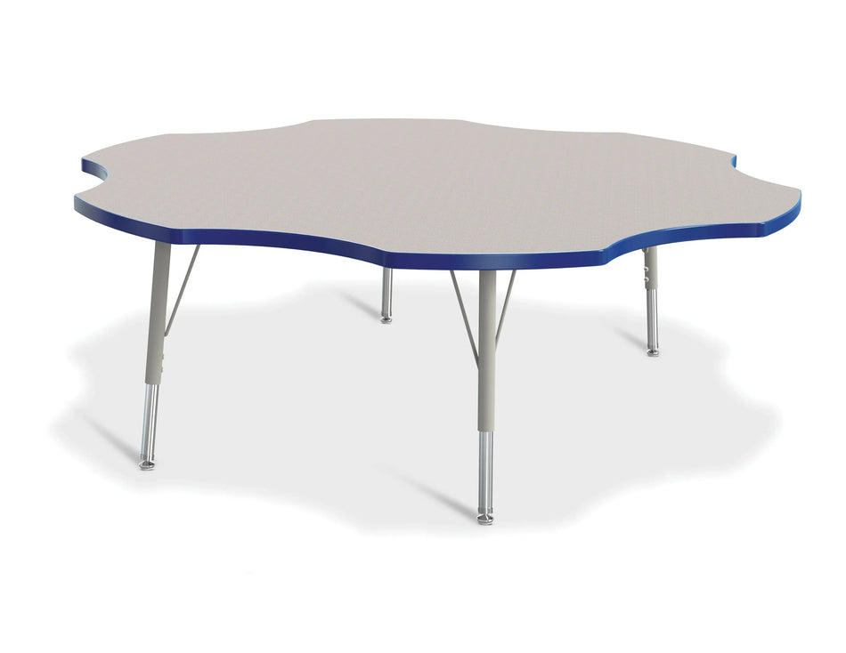 Berries® Six Leaf Activity Table - 60", E-height - Freckled Gray/Blue/Gray