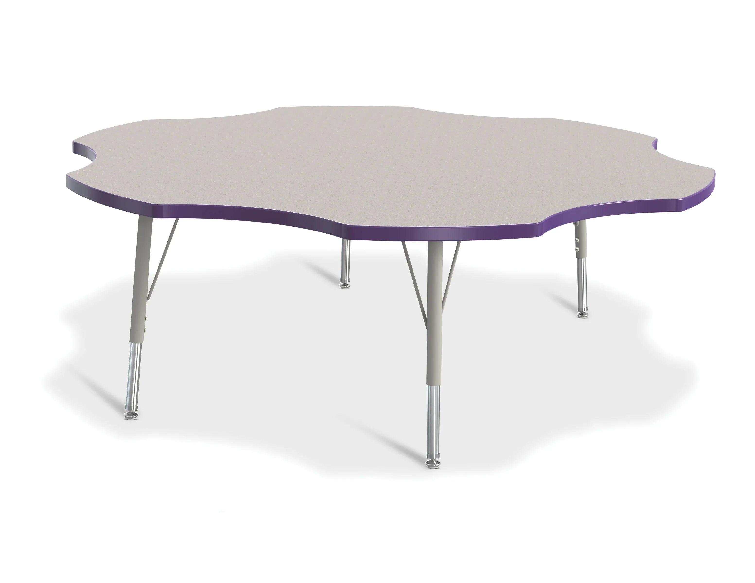 Berries® Six Leaf Activity Table - 60", E-height - Freckled Gray/Purple/Gray