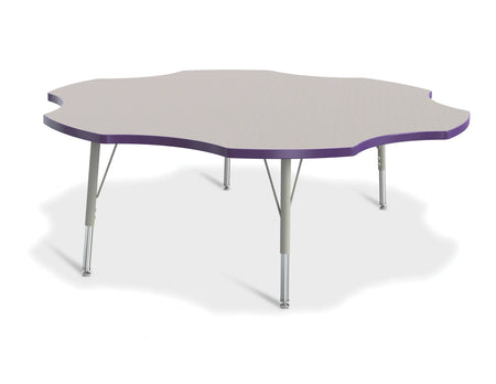 Berries® Six Leaf Activity Table - 60", E-height - Freckled Gray/Purple/Gray