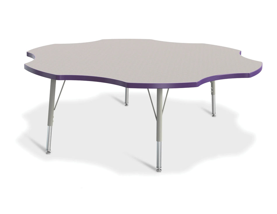 Berries® Six Leaf Activity Table - 60", E-height - Freckled Gray/Purple/Gray