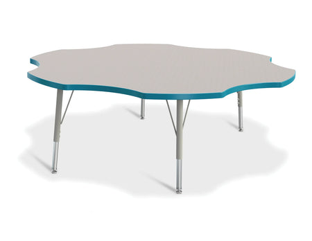 Berries® Six Leaf Activity Table - 60", E-height - Freckled Gray/Teal/Gray