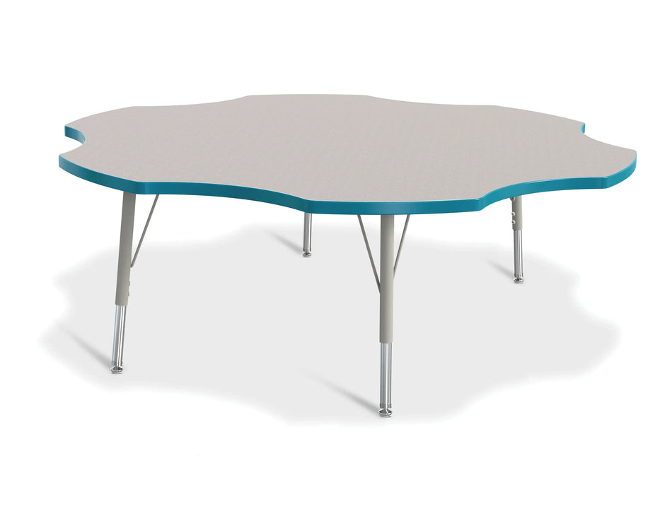Berries® Six Leaf Activity Table - 60", E-height - Freckled Gray/Teal/Gray