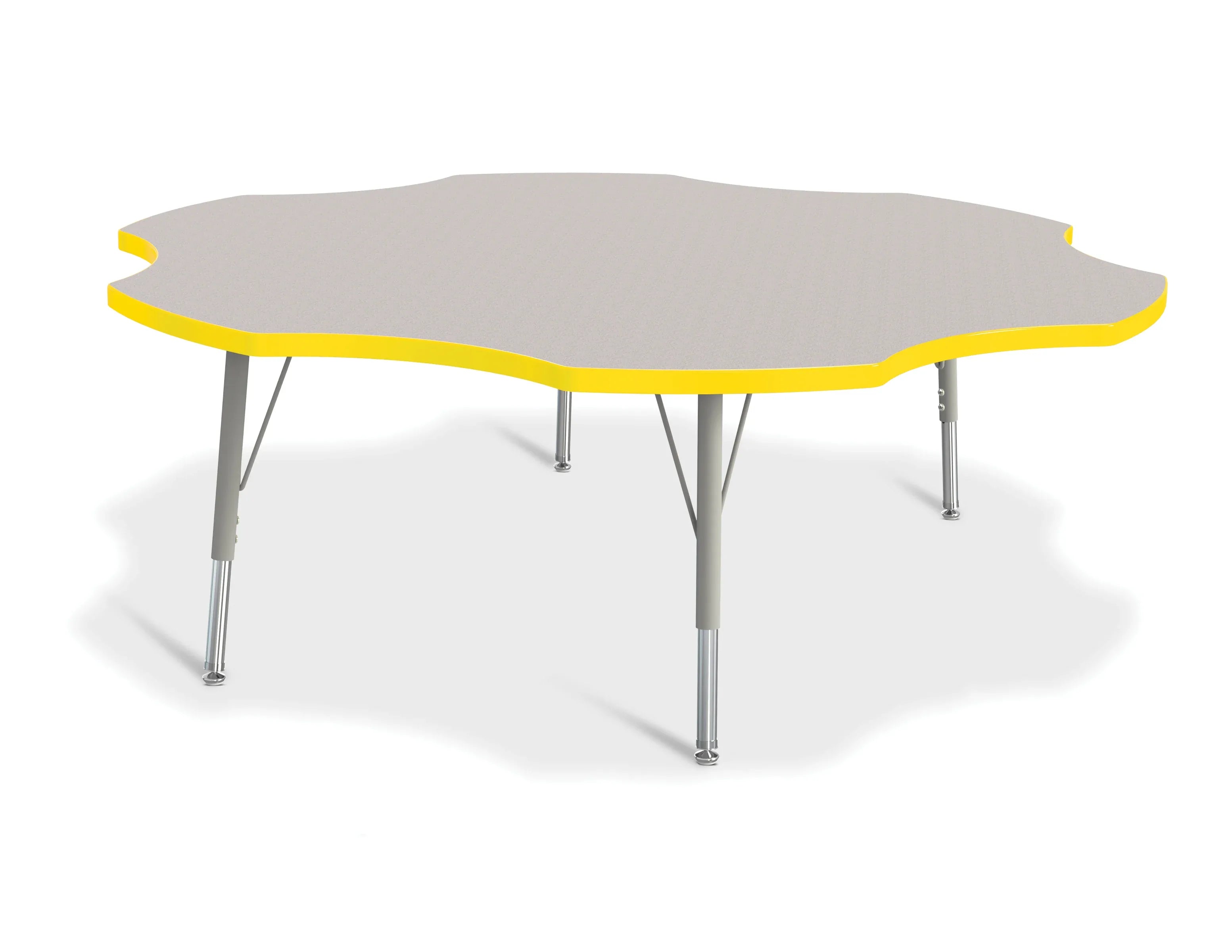 Berries® Six Leaf Activity Table - 60", E-height - Freckled Gray/Yellow/Gray