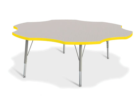 Berries® Six Leaf Activity Table - 60", E-height - Freckled Gray/Yellow/Gray