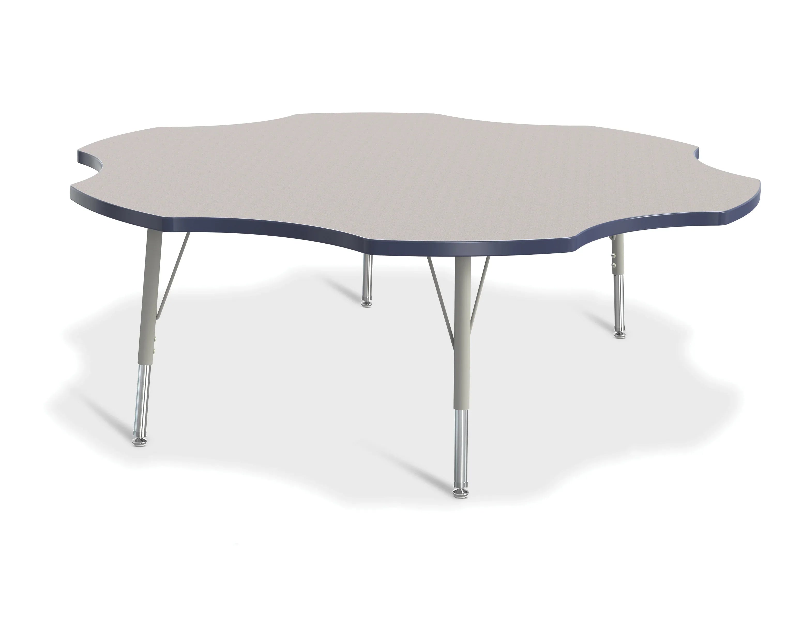 Berries® Six Leaf Activity Table - 60", E-height - Freckled Gray/Navy/Gray