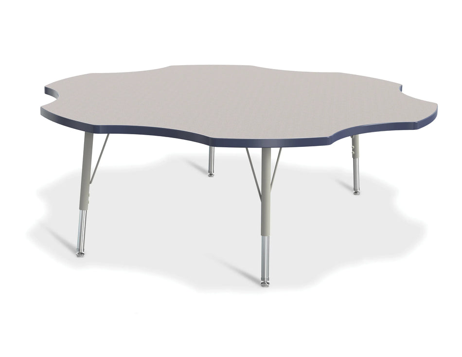 Berries® Six Leaf Activity Table - 60", E-height - Freckled Gray/Navy/Gray