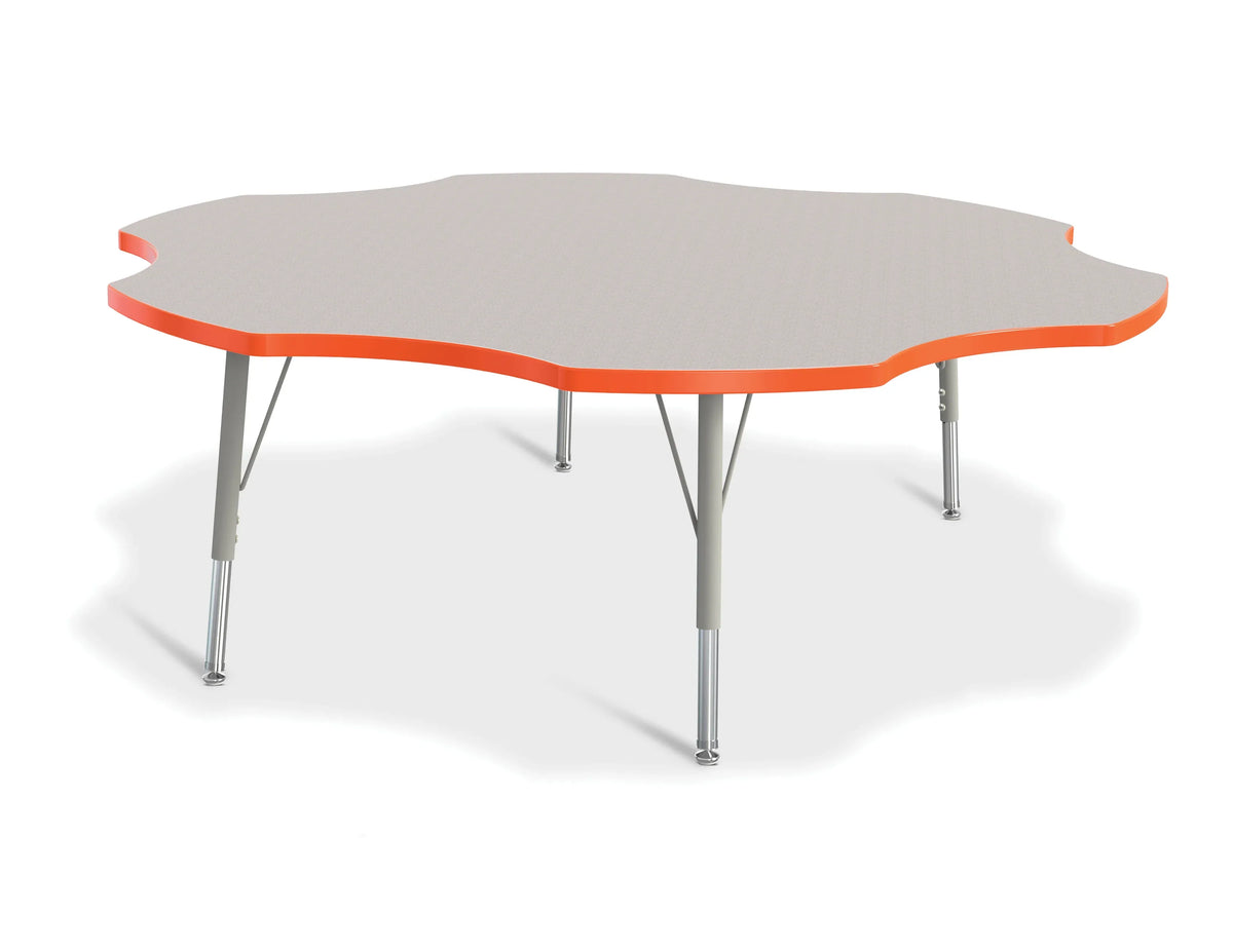 Berries® Six Leaf Activity Table - 60", E-height - Freckled Gray/Orange/Gray