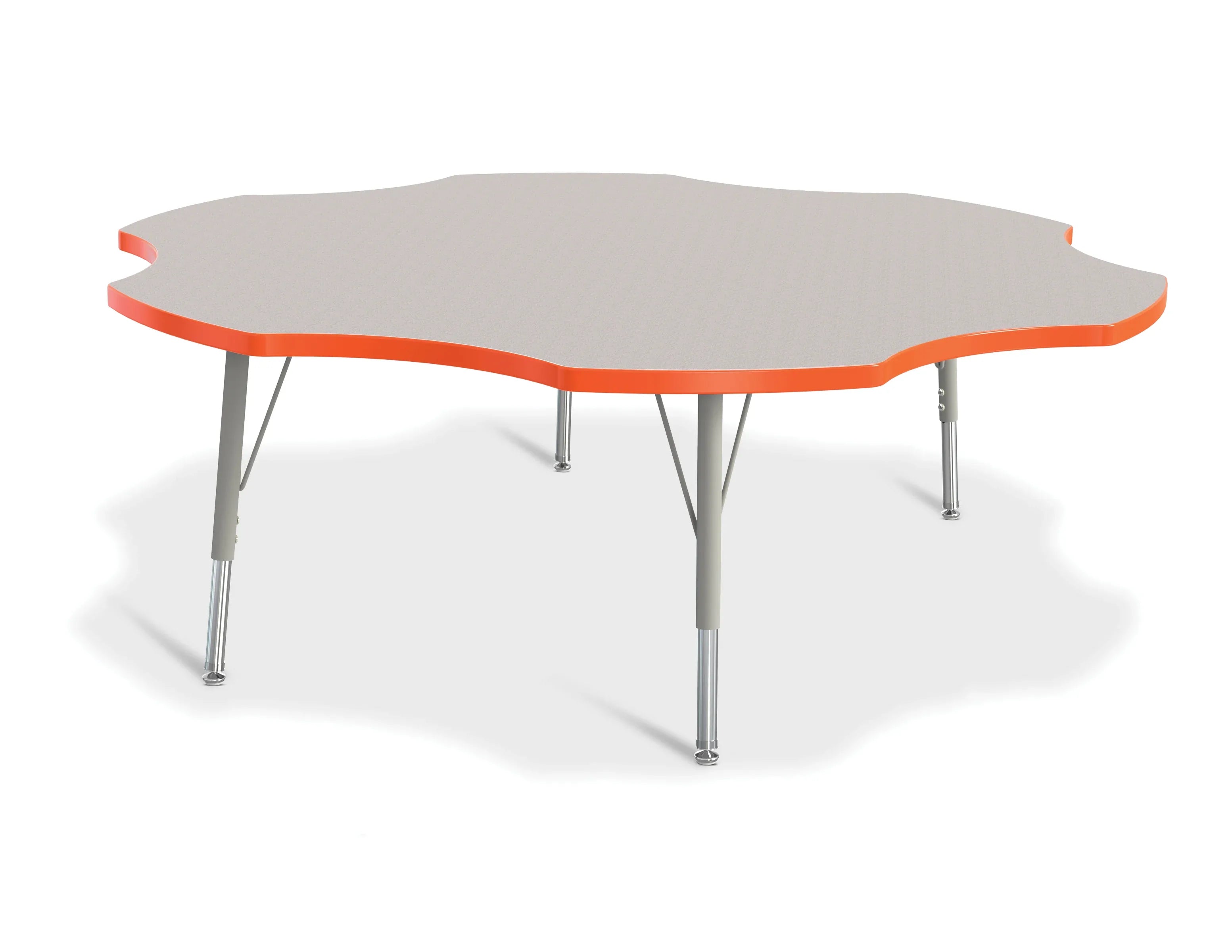 Berries® Six Leaf Activity Table - 60", E-height - Freckled Gray/Orange/Gray