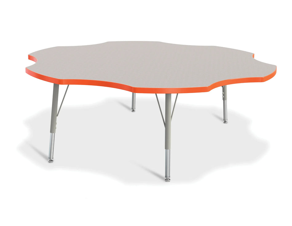 Berries® Six Leaf Activity Table - 60", E-height - Freckled Gray/Orange/Gray