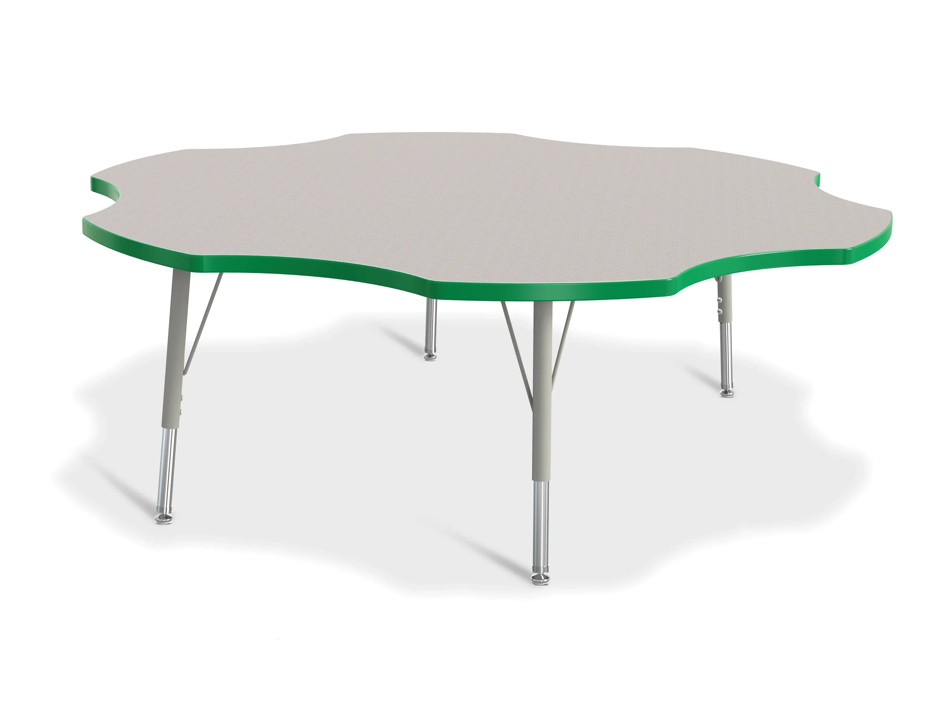 Berries® Six Leaf Activity Table - 60", E-height - Freckled Gray/Green/Gray
