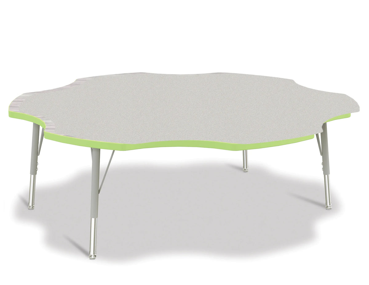 Berries® Six Leaf Activity Table - 60", E-height - Freckled Gray/Key Lime/Gray