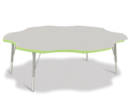 Berries® Six Leaf Activity Table - 60", E-height - Freckled Gray/Key Lime/Gray
