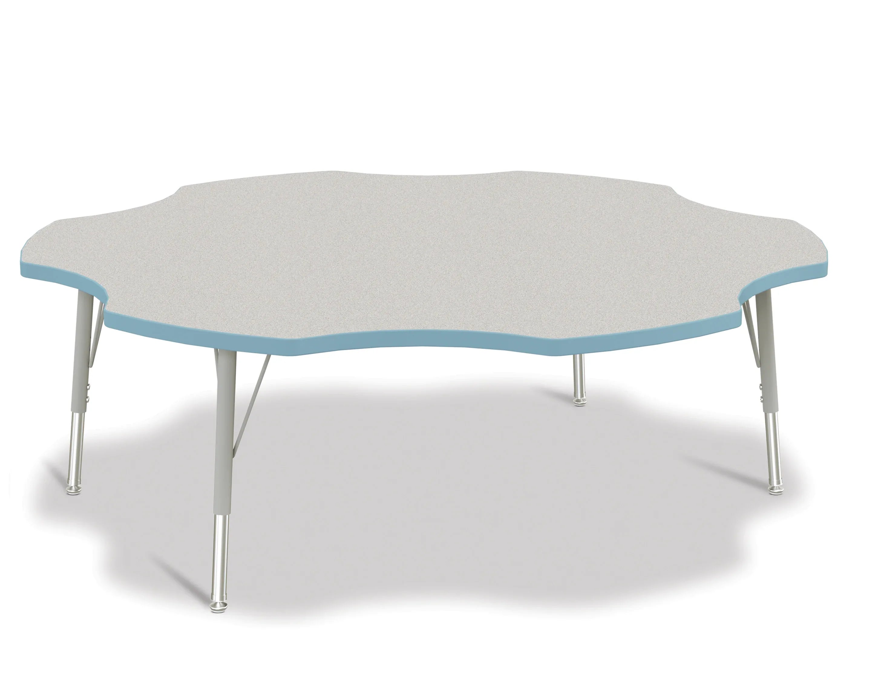 Berries® Six Leaf Activity Table - 60", E-height - Freckled Gray/Coastal Blue/Gray