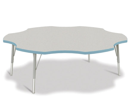 Berries® Six Leaf Activity Table - 60", E-height - Freckled Gray/Coastal Blue/Gray