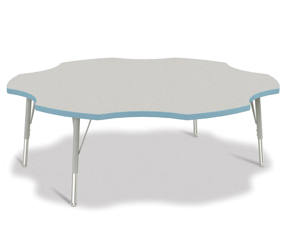 Berries® Six Leaf Activity Table - 60", E-height - Freckled Gray/Coastal Blue/Gray