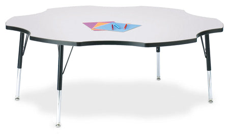 Berries® Six Leaf Activity Table - 60", E-height - Freckled Gray/Black/Black