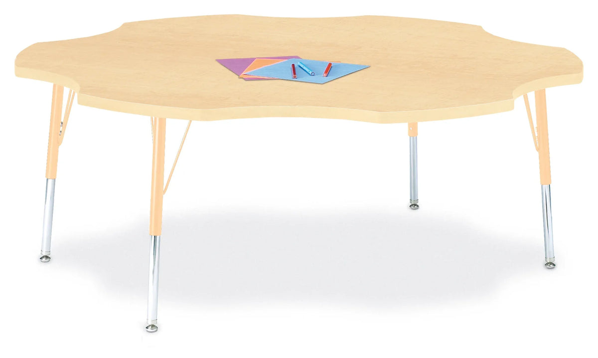 Berries® Six Leaf Activity Table - 60", E-height - Maple/Maple/Camel