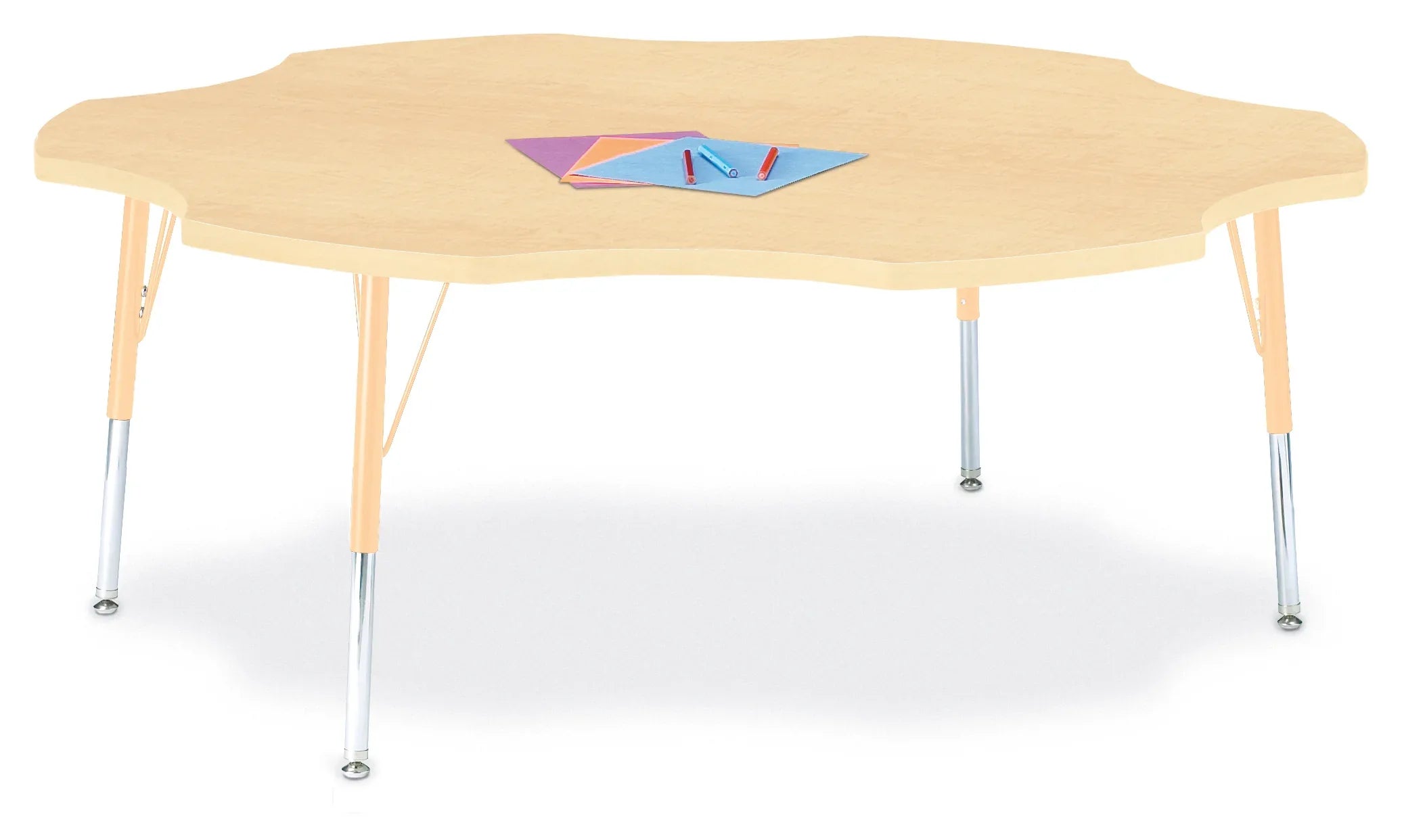 Berries® Six Leaf Activity Table - 60", E-height - Maple/Maple/Camel