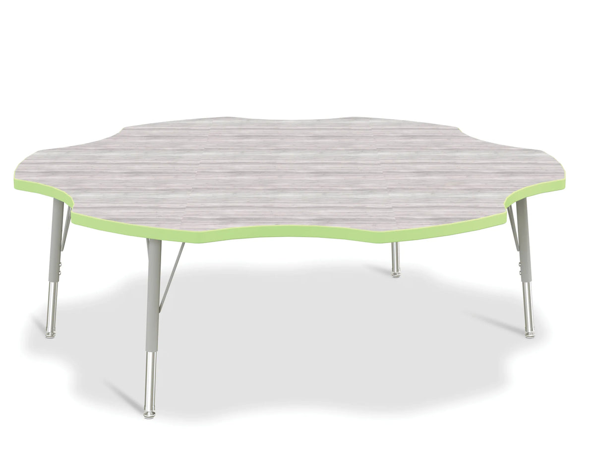 Berries® Six Leaf Activity Table - E-height - Driftwood Gray/Key Lime/Gray